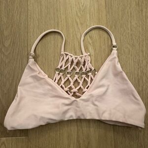 Mikoh Light Pink Bikini Top with Ring Accents